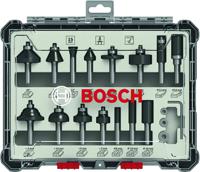 Bosch Accessoires 15-delige gemengde freesset - schachtdiameter 8 mm - 2607017472
