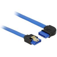 Delock 84990 Kabel SATA 6 Gb/s bus recht > SATA bus haaks 30cm blauw met gouden clips