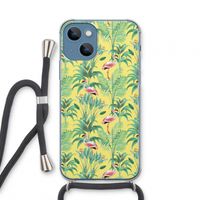 Flamingo party: iPhone 13 mini Transparant Hoesje met koord Flamingo party: iPhone 13 mini Transparant Hoesje met koord