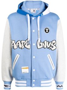 AAPE BY *A BATHING APE® veste bomber à capuche et logo - Bleu