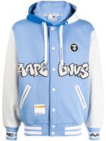 AAPE BY *A BATHING APE® veste bomber à capuche et logo - Bleu - thumbnail