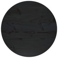 vidaXL Tafelblad Ø50x2,5 cm massief grenenhout zwart