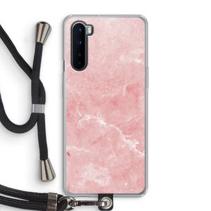 Roze marmer: OnePlus Nord Transparant Hoesje met koord