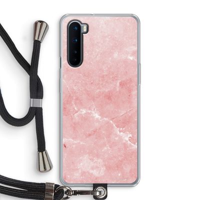 Roze marmer: OnePlus Nord Transparant Hoesje met koord