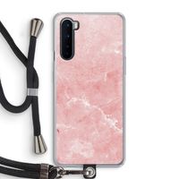 Roze marmer: OnePlus Nord Transparant Hoesje met koord