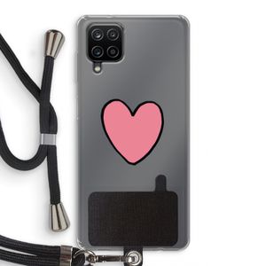 Hartje: Samsung Galaxy A12 Transparant Hoesje met koord