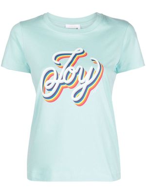 See by Chloé t-shirt en coton à slogan imprimé - Bleu