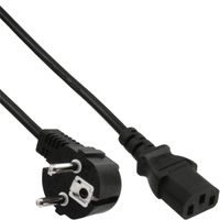 Kabel inLine STROOM C13 recht - CEE7/7 haaks 1,8 meter zwart - thumbnail