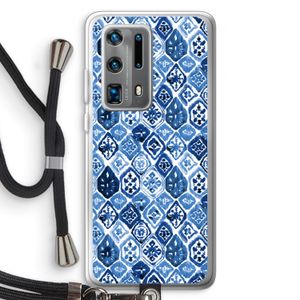 Blauw motief: Huawei P40 Pro Plus Transparant Hoesje met koord
