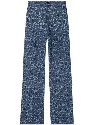 AZ FACTORY pantalon ample Linda à imprimé léopard - Bleu