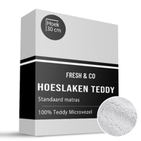 Hoeslaken - Teddy - 80x200cm - Taupe - Fresh And Co - Dekbed-Discounter.nl Hoeslaken - Teddy - 80x200cm - Taupe - Fresh And Co - Dekbed-Discounter.nl