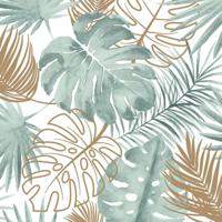 DUTCH WALLCOVERINGS DUTCH WALLCOVERINGS Behang monstera bladeren groen - thumbnail