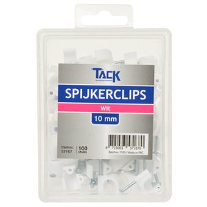 Spijkerclips wit 10mm 100 stuks
