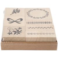 Creativ Company Houten stempelset natuur, 7dlg.