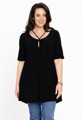 Yoek Tuniek met hals detail | Zwart | Maat 54/56