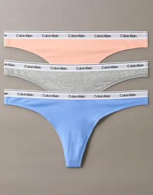 Calvin Klein strings 3-pack - Calvin klein ondergoed dames - Multipack katoenen dames strings - Voordeelverpakking - Sale - L - Blauw - L