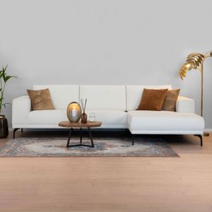 Sohome Loungebank 'Anouk' Rechts, Bouclé, kleur Parelwit