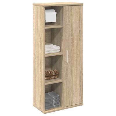 Badkamerkast met rolhouder 39x22x90 cm sonoma eikenkleurig