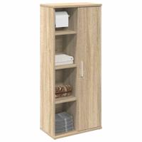 Badkamerkast met rolhouder 39x22x90 cm sonoma eikenkleurig
