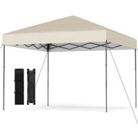 3x3 m Pop-up Paviljoen met Draagtas & UV50+ in Hoogte Verstelbaar Opvouwpaviljoen Beige