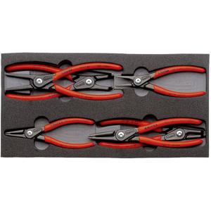 Knipex 00 20 01 V02 Precisie-borgveertang set Geschikt voor borgringen Binnen- en buitenringen 12-25 mm, 19-60 mm 10-25 mm, 19-60 mm Puntvorm 90° haaks, Recht