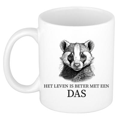 Cadeau mok voor de familie Das - het leven is beter met - wit - keramiek - 300 ml