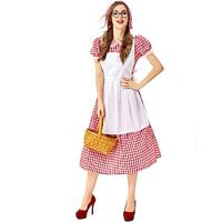 Carnaval Oktoberfest bier Kostuum Jurken Dirndl Trachtenkleider Oktoberfest / bier Bavarian Wiesn Weiden Dames Doek in traditionele stijl Kleding Schort Hoofddeksels Lightinthebox