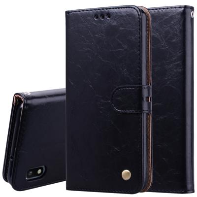 Business Style olie Wax textuur horizontale Flip lederen case voor Galaxy A10 met houder & card slots & portemonnee (zwart)