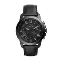 Horlogeband Fossil FS5132 Leder Zwart 22mm