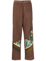 KidSuper pantalon en velours côtelé à design patchwork - Marron