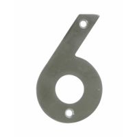 AMIG Huisnummer 6 - massief Inox RVS - 10cm - incl. bijpassende schroeven - zilver AMIG Huisnummer 6 - massief Inox RVS - 10cm - incl. bijpassende schroeven - zilver