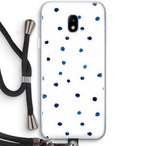 Blauwe stippen: Samsung Galaxy J3 (2017) Transparant Hoesje met koord