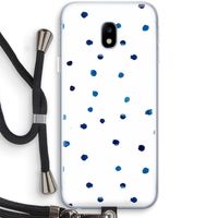 Blauwe stippen: Samsung Galaxy J3 (2017) Transparant Hoesje met koord