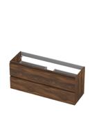 Onderkast INK 2 laden greeploos met houten keerlijst 120 cm x 40 cm x 52 cm Noten 1257037