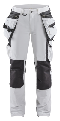 Blåkläder Dames schildersbroek 4-weg stretch 71791645 | Wit/Donkergrijs | Maat 34 - 7330509802038