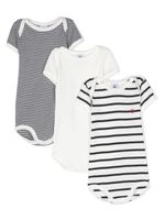 Petit Bateau lot de trois bodys à manches courtes - Blanc