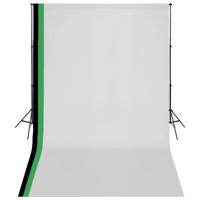 Fotostudioset met 3 katoenen achtergronden en frame 3x5 m