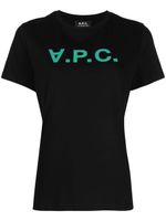 A.P.C. t-shirt en coton à logo floqué - Noir - thumbnail