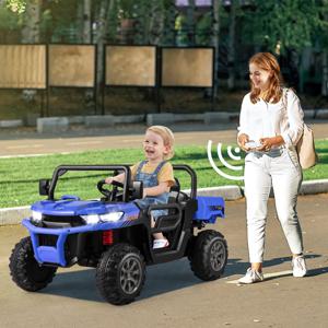 2-Zits Elektrische Auto voor Kinderen van 3-8 Jaar 12V met 2,4 G Afstandsbediening Truck met Kantelbare Opbergruimte Schokabsorberende Wielen