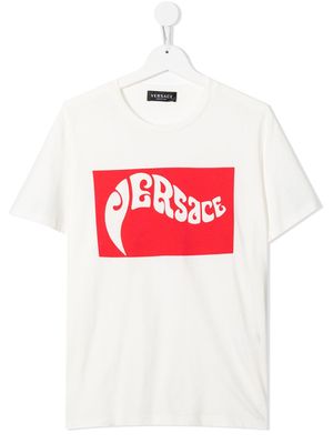Versace Kids t-shirt en jersey à logo imprimé - Blanc