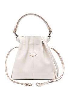 Tod's sac seau en cuir à patch logo - Blanc