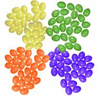 Knutsel en decoratie paaseieren - 100x stuks - kleuren mix - plastic - 6 cm - Pasen thema