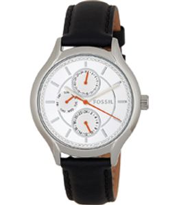 Horlogeband Fossil BQ1588 Leder Zwart 18mm