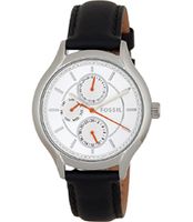 Horlogeband Fossil BQ1588 Leder Zwart 18mm