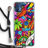 Represent: Motorola Moto G9 Plus Transparant Hoesje met koord