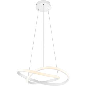 LED Hanglamp - Hangverlichting - Trion Corcy - 27W - Natuurlijk Wit 4000K - Dimbaar - Rond - Mat Wit - Aluminium