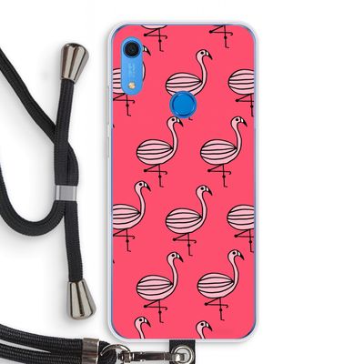 Flamingo: Huawei Y6s Transparant Hoesje met koord