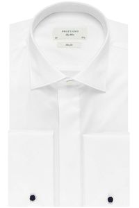 Profuomo Sky Blue Slim Fit Gala shirt wit, Effen