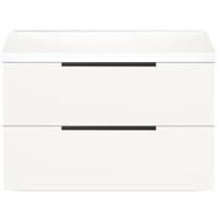 Seville Badmeubelset 80 cm - Wastafelblad Wit Hoogglans Edge Greep
