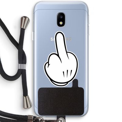 Middle finger black: Samsung Galaxy J3 (2017) Transparant Hoesje met koord